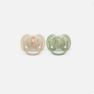 Philips Avent Ultra Soft Pacifiers, 2 Pack, 0-6 Months (Toucan/Green Leaf)
